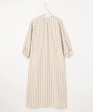 23区 【SLOW/洗える】コットンナイロンストライプ カフタン ワンピース アイボリーストライプ