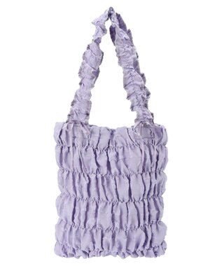 Green Parks ・ＱＵＯＮギャザーキルティングリボントートバッグ Lavender