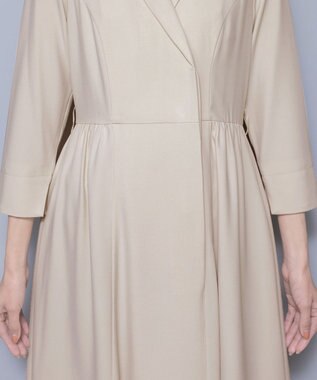 Tiaclasse 【洗える】テーラードカラーワンピース ライトベージュ