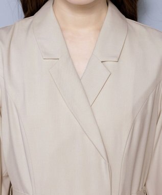 Tiaclasse 【洗える】テーラードカラーワンピース ライトベージュ