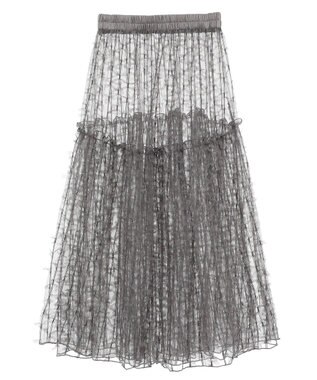 Green Parks ■高橋愛×ＧｒｅｅｎＰａｒｋｓチュールスカート Charcoal Gray