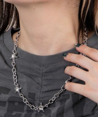 WEGO Lスターチェーンネックレス シルバー