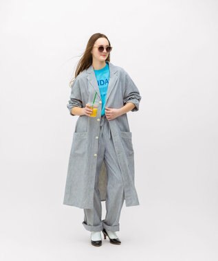 LENO LIGHT HICKORY ATERIER COAT《UNISEX》/ ヒッコリーアトリエコート WHITE STRIPE