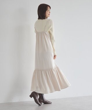 earth music&ecology アソートサテンキャミワンピース エクリュ