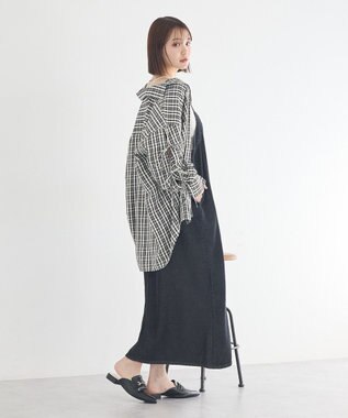 earth music&ecology ダブルジップデニムキャミワンピース Black