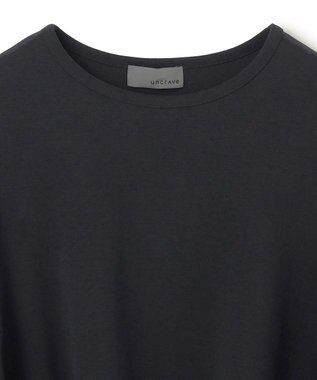 uncrave ダブルフェイスジャージー ハンカチスリーブトップス ブラック