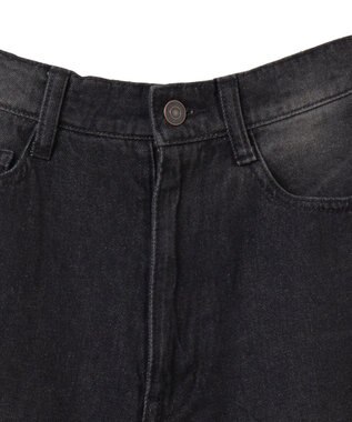 WEGO 【新色追加】ヴィンテージウォッシュデニムハーフパンツ ブラック