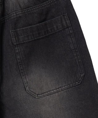 WEGO 【新色追加】ヴィンテージウォッシュデニムハーフパンツ ブラック