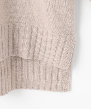 自由区 ウールカシミヤブレンドスパンコールハイネック ニット ベージュ