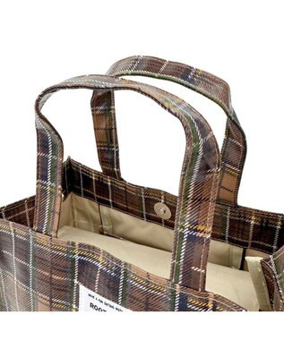 ROOTOTE 3606【ラミネート加工 正方形型】EU.スクエア.ラミネート-T 03：チェック・ブラウン