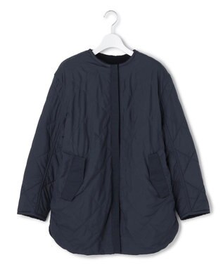 ICB L 【リバーシブル着用可能】 リバーシブルキルト ミドル丈コート ネイビー系