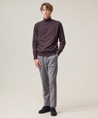 J.PRESS MEN 品よく暖かで首元からスマートに【ストレッチ / イージーケア】【FLEX YARN】タートルネック ニット ブラウン系