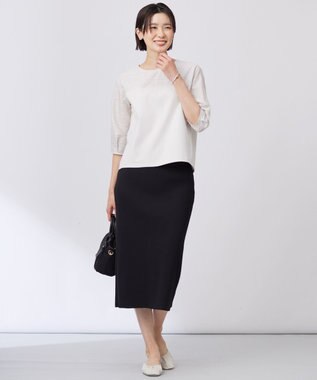 J.PRESS LADIES 【洗える】スムースジャージー 刺繍 カットソー グレージュ系