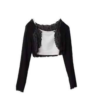 WEGO 【２点セット】アンサンブルレースカーデ ブラック