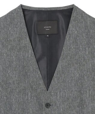 JOSEPH HOMME 新柄【洗える/ストレッチ/シワになりにくい/セットアップ対応可】クールドッツストレッチ ジレ ライトグレー系
