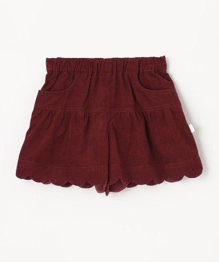 組曲 KIDS 【110-140㎝】スカラップコーデュロイ ショートパンツ ワイン系