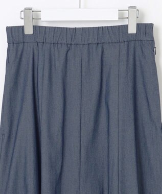 自由区 S 【カタログ掲載・セットアップ対応・洗える】ドレープツイル スカート ネイビーシャンブレー