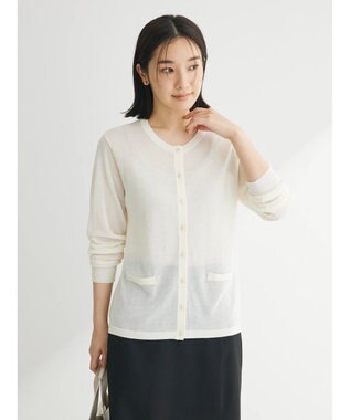 Green Parks 推しニット　クルーネックカーディガン Off White