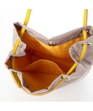 UNBILLION カシュカシュ cachecache / ナイロンツイル牛革付属ハトメショルダー イエロー