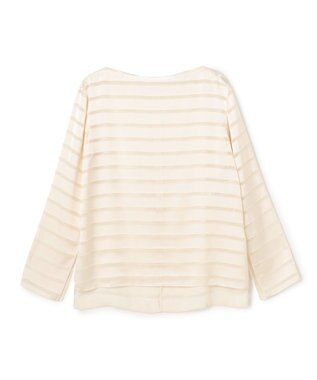 BEIGE， HAUYNITE / ボーダーシアー ボートネックブラウス Ecru