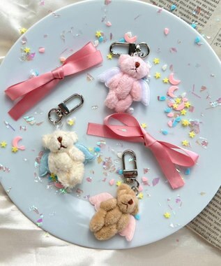 WEGO エンジェルミニベアキーホルダー ピンク