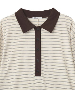 CRAFT STANDARD BOUTIQUE ポロ衿ボーダーワンピース Ivory