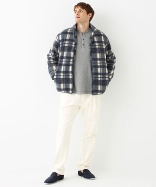 JOSEPH ABBOUD MOUNTAIN 【SPACE／UNISEX】ボアチェック ブルゾン ダルブルー系4