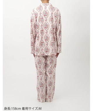 WACOAL ワコール_リラックス＆スリープ パジャマ 長袖 長ズボン 綿100％(本体) スムース素材 上下セット 前開き ミントン NDW417 /ワコール アイボリー