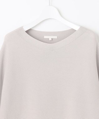 自由区 【WEB限定・洗える】コットンストレッチホールガーメントドルマン ニット ベージュ系1