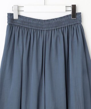 自由区 S 【WEB限定・ウエストゴム・長さ調整可・洗える】ビンテージツイル ギャザーパンツ リッツブルー
