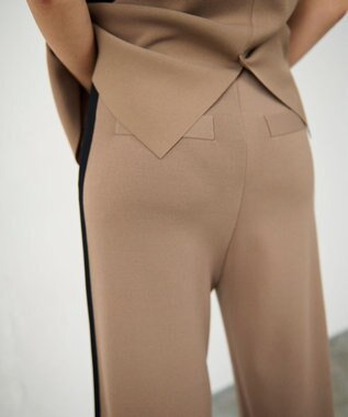 GRACE CONTINENTAL バイカラーニットパンツ ベージュ