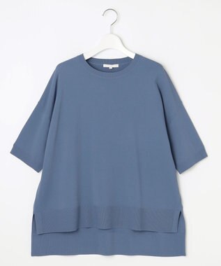 自由区 【接触冷感・UVカット・WEB限定カラーあり】クレープストレッチプルオーバー ニット [新色]ブルーグレー