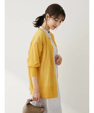 Green Parks フィラメントラメシアーカーディガン Yellow