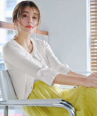 Tiaclasse 【洗える】ギャザーフリルティアードスカート イエロー