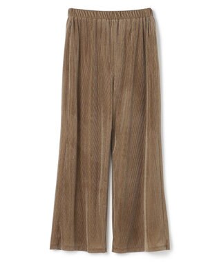 uncrave シアーベロアリブ ギャザーパンツ ブラウン