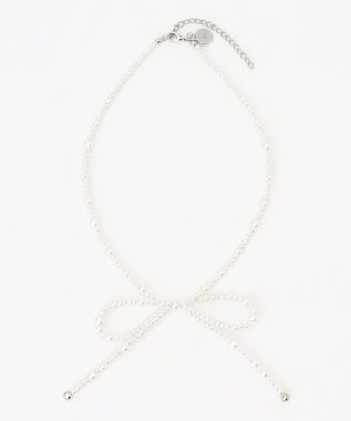 組曲 KIDS 【Fサイズ】パールリボン ネックレス オフホワイト