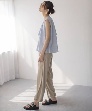 組曲 L ポリエステルレーヨンツイル パンツ ベージュ系