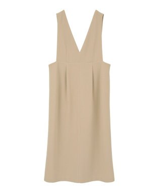 Green Parks Ｏ．洗えてストレッチ　Ｖネックジャンスカ Light Beige