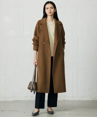 自由区 L 【SHIHOさん着用】Super100sライトビーバーロング コート キャメル