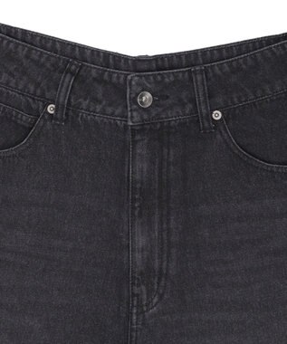 WEGO 【紐で調節可能】スーパーバギーデニムショーツ デニムブラック