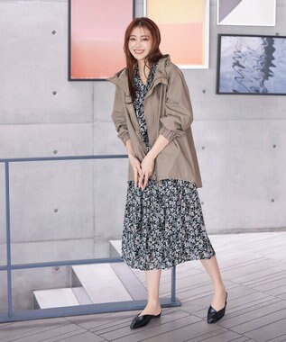 Tiaclasse 【洗える】プリントボウタイ柄ワンピース ブラック