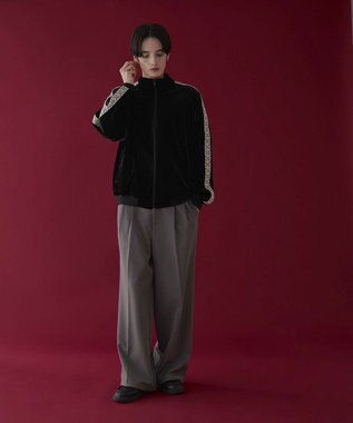 WEGO ベロアライントラックジャケット ブラック