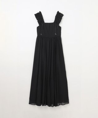 GRACE CONTINENTAL ドットジャガードノースリーブワンピース ブラック