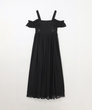 GRACE CONTINENTAL ドットジャガードノースリーブワンピース ブラック