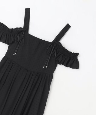 GRACE CONTINENTAL ドットジャガードノースリーブワンピース ブラック