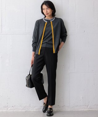 23区 【Oggi2月号掲載/新色追加】TRストレッチギャバ テーパードパンツ ブラック系