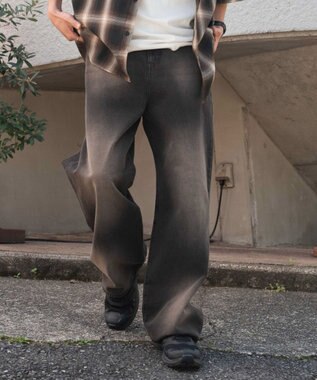 【ウエスト調整可】バギーデニムパンツ