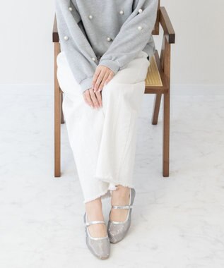 Bridget Birkin 【Bridget Birkin】ドットビジューチュールフラットシューズ シルバー雑材