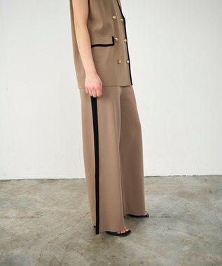 GRACE CONTINENTAL バイカラーニットパンツ ベージュ