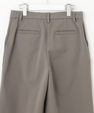 自由区 【裏起毛/撥水加工】TRギャバ ワイドクロップドパンツ カーキ系